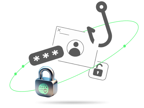orbit with pad lock password and pishing